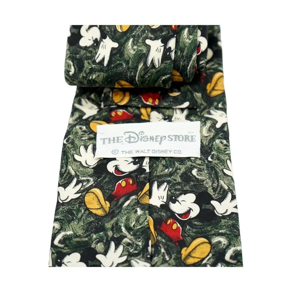 Men's THE DISNEY STORE MICKEY MOUSE Silk Tie Necktie DISNEY ART CLASSIC ICON‎